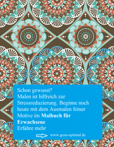 Malbuch für Erwachsene – Entspannung für die Seele