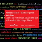 Jahreswechsel - Zeit der guten Vorsätze