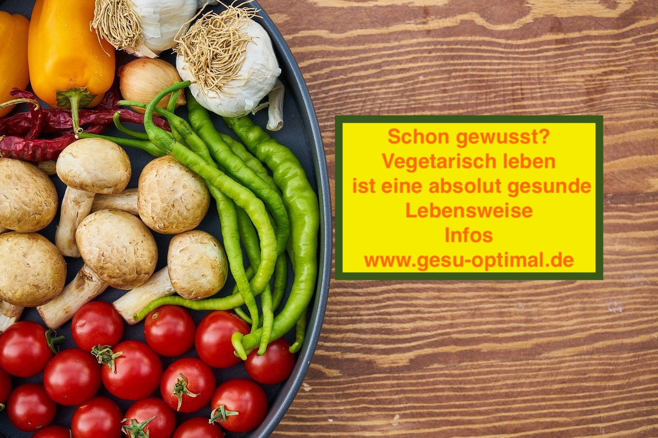 >img src=“Vegetarisch leben – gesund ohne Fleisch.jpg“ alt=“frischer Knoblauch, Tomaten, Champignons, vegetarisch ernähren“ title=“ Vegetarisch leben – gesund ohne Fleisch“>